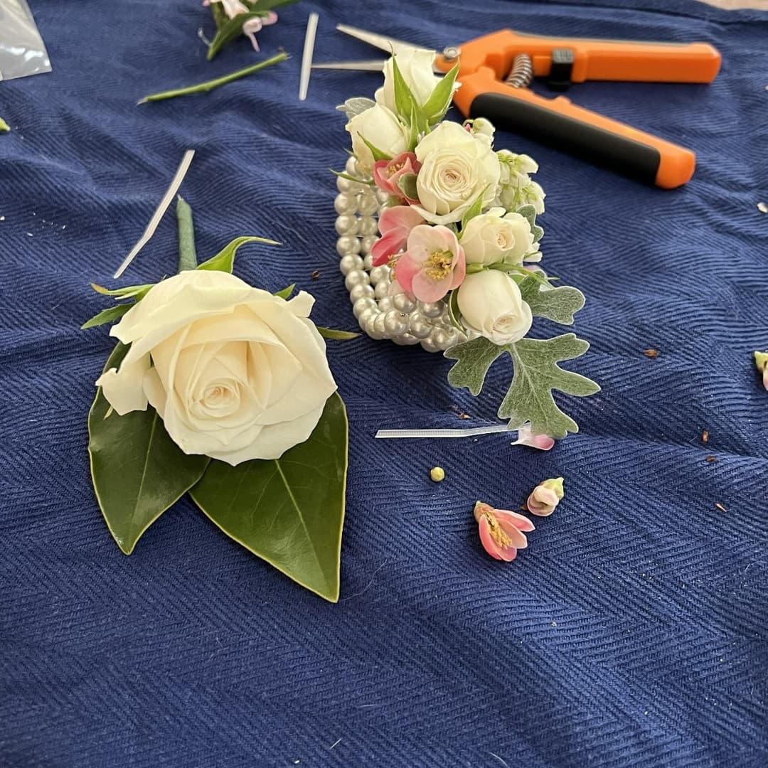 Corsage and boutonnière set